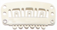 Haarclip 24 mm., U-shape 6-teeth, Kleur: Blond