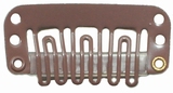 Haarspange 24 mm, 6-Zähne, Farbe: Hell Braun